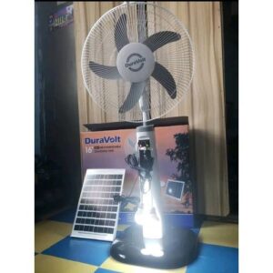 Duravolt 3 In 1 Solar Rechargeable Standing Fan AC/DC.