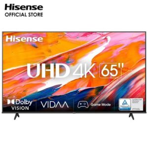 Hisense 65'' Inches UHD 4K SMART TV (65A7H)+ Free Wall Bracket - Black + 1 Year Warranty