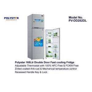 Polystar Double Door Inverter Refrigerator - PV-DD252DL