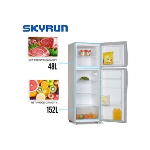 Skyrun 200-Litres Double Door Top Mount Fridge BCD-200MS-Silver